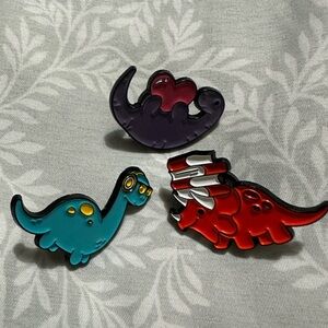 Cute Dinosaur Enamel Pins Set of 3